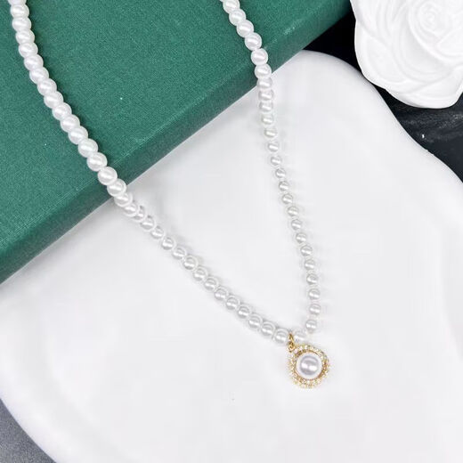 Mengke Shijia Xiaomi Pearl Necklace for Women 2025 New Hot Style Light Luxury Niche Exquisite Clavicle Chain Pendant Necklace Light Luxury Niche Pearl Clavicle Chain for Women