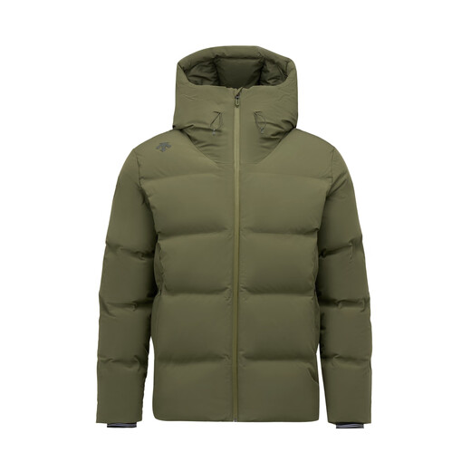 DESCENTE TRAINING series comprehensive training sports fitness men's hooded warm down jacket KK-khaki M (170/92A)