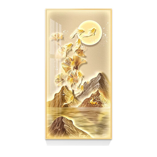 Entrada de lujo de luz ywzred con puerta de entrada ligera y lujosa jiuyu de entrada de entrada decoración pintura colgante de colgantes corredor vertical corredor simple jiuyu moderno envía bendición 1 36 36