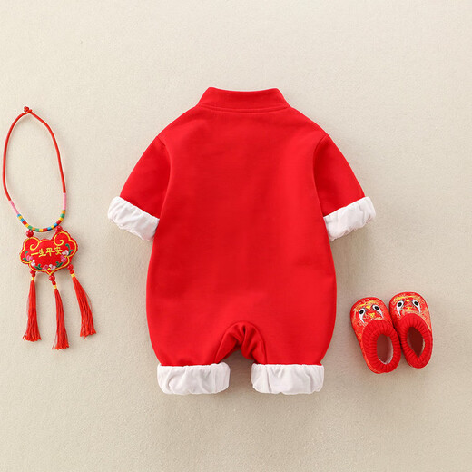 G.duck little yellow duck baby clothes, spring and autumn newborn onesies, male and female baby one-year-old dresses, full moon and hundred days, picture color, 66cm, 3-6 months, recommended baby 10-13Jin Jin equals 0.5kg cm