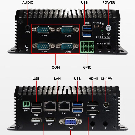 INCEER mini-hôte de contrôle industriel sans ventilateur, ordinateur industriel entièrement fermé, bureau d'affaires intégré, mini ordinateur de bureau pratique, serveur informatique Intel N95 (double réseau) 8G/256G/WIFI à semi-conducteurs