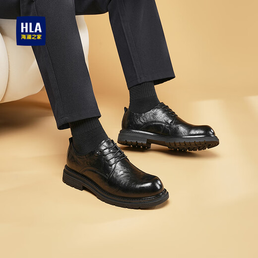 Heilan House (HLA) leather shoes men's business formal shoes thick sole increased casual derby shoes HAAPXM3EAO217 black 41