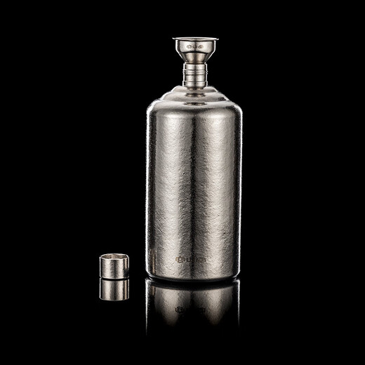 Rongshantang pure titanium wine bottle household large-capacity portable high-end exquisite empty wine bottle white wine bottle wine bottle filled with white wine Haoyue silver pure titanium wine bottle 1000ml + funnel