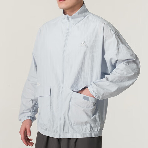 阿迪达斯 （adidas）官方舰店男装 新款舒适运动服防风梭织夹克健身训练跑步立领外套 IT3956 L