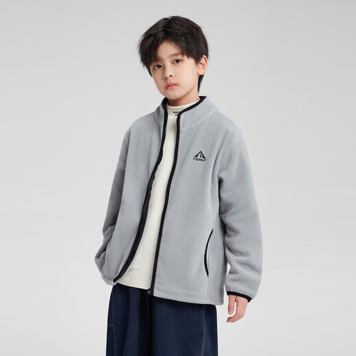 Zuoxi Boys' Polar Fleece Jacket 2025 New Children's Autumn and Winter Clothes Boy's Warm Fleece Top Navy Blue 160