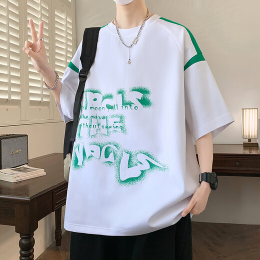 QLTQZQ夏季短袖T恤男孩12-15岁初高中学生13半袖14青少大童上衣服 695白色(单件短袖) 品质升级 M 85-110斤左右