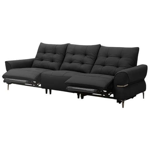 
Lezhibao LAZBOY leather sofa living room new electric function sofa zero wall retro sofa Bach 683 Obsidian black-2.77 meters-large-three-person double electric