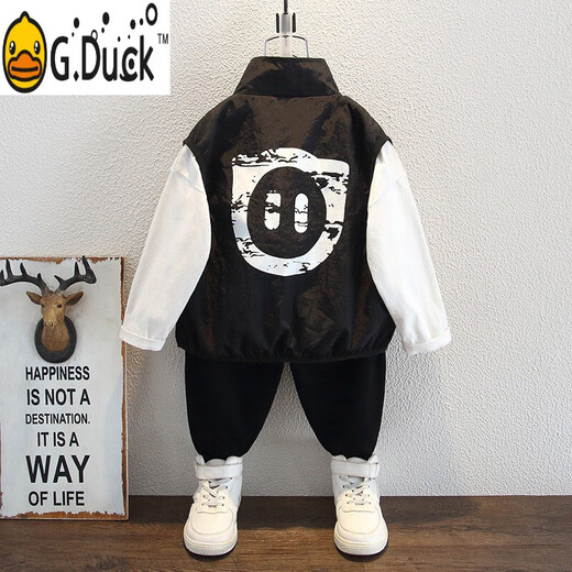 G.DUCKKIDS children's vest boy trendy handsome children's spring clothes trendy medium-sized children's baby spring and summer casual vest trendy blue 150 cm