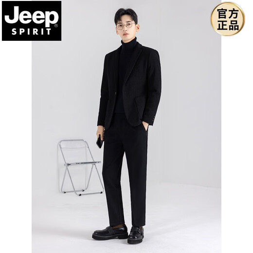 JEEP SPIRIT Men's Casual Suit Jacket Business Premium Autumn and Winter Woolen Thick Small Suit Jacket Single Piece Gray 4XL Generally 170Jin Jin is equal to about 0.5kg
