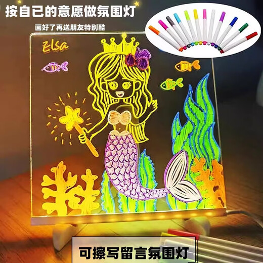 Shangmei Beibei Kinderleuchtbrett kann von Jungen und Mädchen DIY Malerei Farbschreibbrett Malplatte Spielzeug Geburtstagsgeschenk gelöscht werden