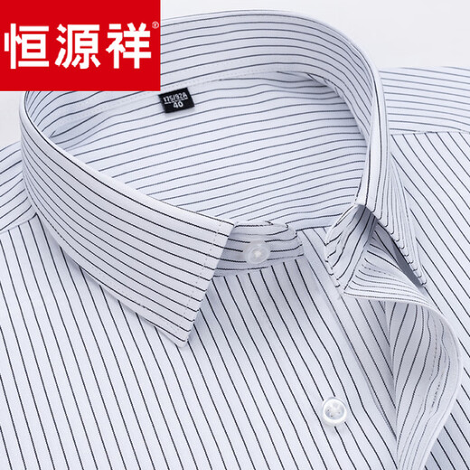 Hengyuanxiang Camisa de manga larga para hombres Cotton puro 2025 Spring and Autumn Free Ironing Business Formal Wear Camiseta de bolsillo real Daddy 6636 39