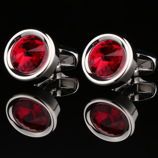 Lie Shang French shirt cufflinks for men, gold business sleeve nails for men and women, simple shirt cuff button gift box red zircon cuff link
