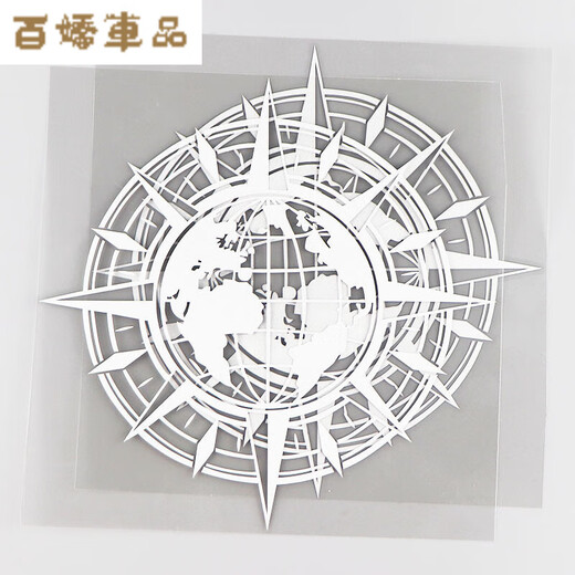 World map compass earth sticker window reflective decoration 12108 KH12108 Map world compass earth reverse