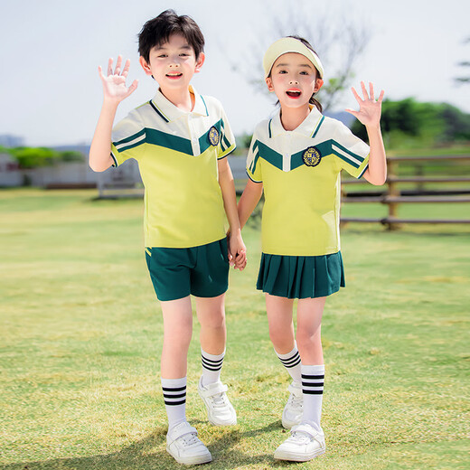 冠贸裴夏季小学生短袖校服毕业照套装儿童夏天园服 男生 897 120 107-116厘米40斤左右