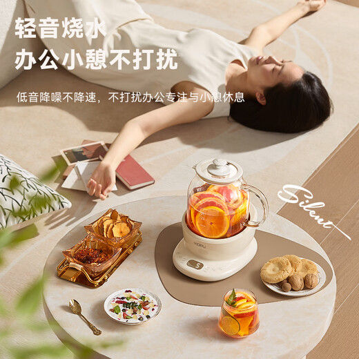 YIDPU Health Kettle Full Glass Constant Temperature Kettle Office Tea Kettle Home Boil Kettle Multifunctional Flower Tea Kettle Electric Kettle Stew Kettle Kettle 1.5L Stewed Health Care Kettle