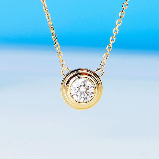 Yuan Si UFO Pendant with Chain 50 Points Classic Bubble Women's 18K Rose Gold CVD Artificially Grown Diamond Solitaire Necklace VVS1/Very Slightly Flawed NGIC Double Certificate/18K Gold Platinum/Lobster Clasp Pendant