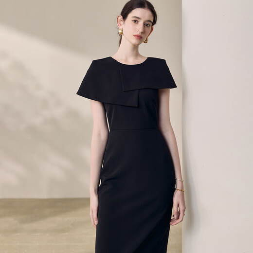 
ROEYSHOUSE ROYSHOUSE Elegant Slim Dress Women's 2025 Summer New Design Sex Skirt 12003 Black L