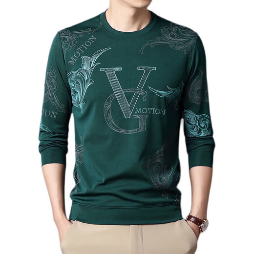 
VANCL (VANCL) Lei Jun men's summer ice silk long-sleeved T-shirt thin round neck 2023 new middle-aged men's base shirt Shangqing 6626 M 165