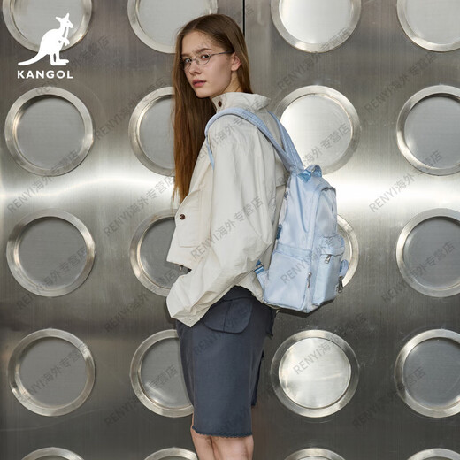 KANGOL双肩包女新款大容量背包大学生通勤旅行书包通勤电脑包官方旗舰正 冰川蓝