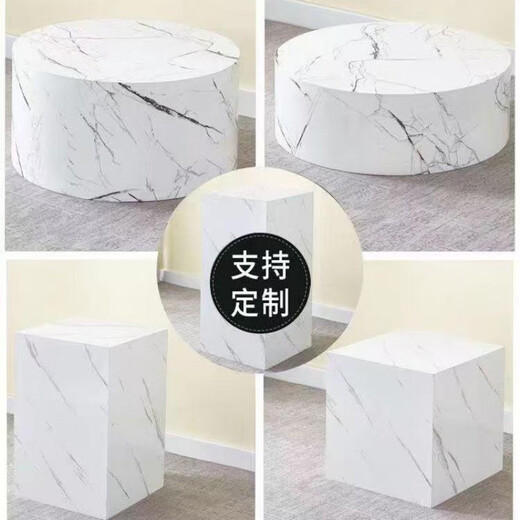 Air conditioner base heightening bracket is suitable for Haier Universal Square and Round Vertical Cabinet Bracket Mat Round Table Diameter 40 Height 20 Imitation White Marble Pattern