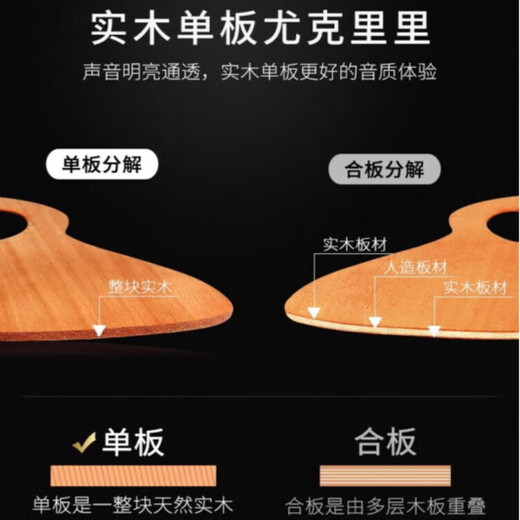 骊歌德国尤克里里乌克丽丽初学者儿童23寸入门迷你小吉他男女学生 23寸 原木色