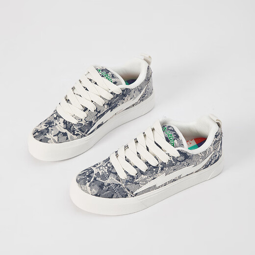 Lightning X Storm Picasso Gemälde gemeinsam von Blitzmännern und Frauenschuhen Rache Sturm kleine Duftbrotschuhe Erhöhten Paar Skateboardschuhe LS-699 Sternenhimmelblau 45