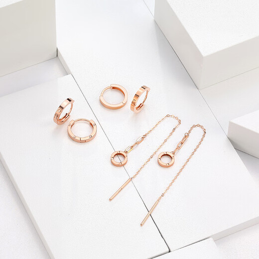 Chao Acer 18K gold rose gold color gold earrings and ear studs birthday gift for women to Jane EEK30008242