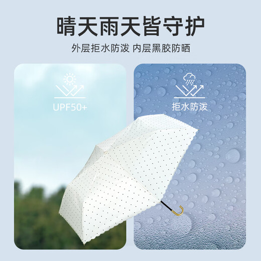 Wpc. New sunscreen parasols are compact, portable, sun and rain dual-purpose high-value hook sun umbrella vinyl pearl retro umbrella-white 801-15924-102_O