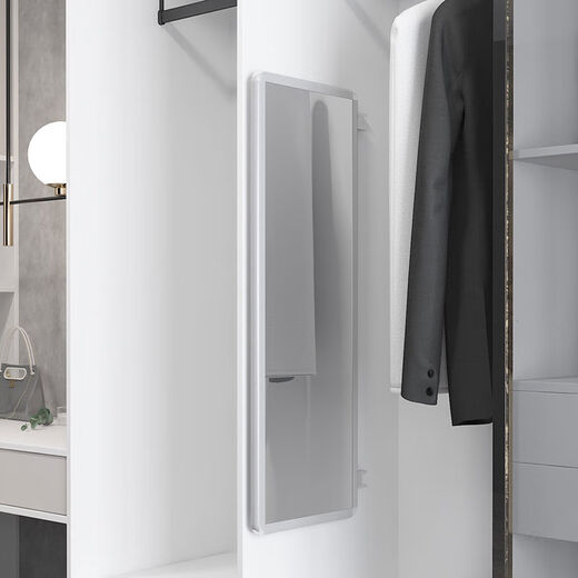 Chudian wardrobe mirror with contact lens inside push and pull full length mirror hidden folding and retracting hidden fitting mirror Explosion-proof 12035 quicksand silver Three-section silent track No