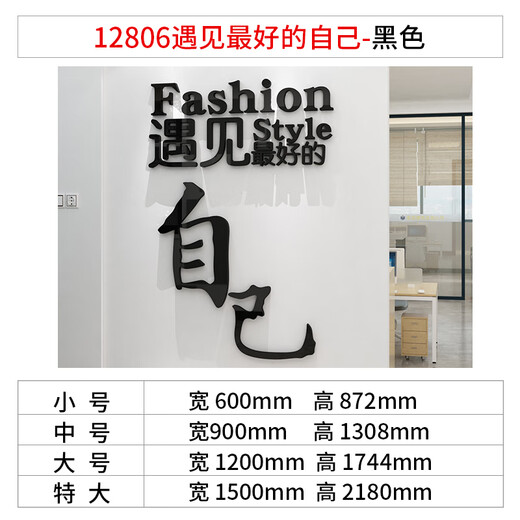 OUOETY舞蹈打卡教室班文化仪式墙面装饰普拉提瑜伽馆健身房氛围布置挂画 12806遇见最好的自己-白；8mm 特大