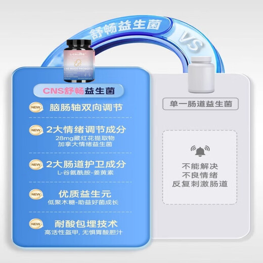 L-CALORIE胖来舒畅益生菌胶囊藏红花提取物情绪益生菌肠道调 2瓶[调理]基础装