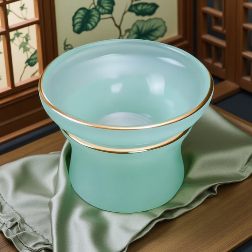 Richunliu high-end sky blue Ru kiln gilt jade porcelain Kung Fu tea set light luxury high-end dragon and phoenix master cup lid bowl gift box set gilt Ru sapphire jade porcelain tea set dragon and phoenix master cup 12 pieces