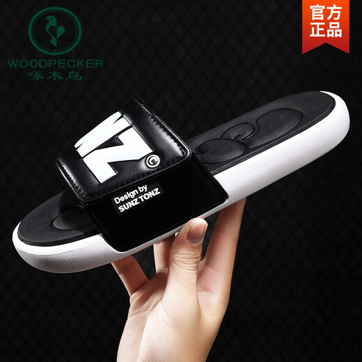 Woodpecker thick-soled slippers men's summer outdoor wear and feel 2025 new couples outdoor trendy personality fashionable men's sandals 288 white [88% of users choose] 35-36 sports shoes size