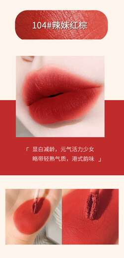 WODWOD Ice Cream Velvet Air Lip Clay Mirror Matt Lip Glaze Waterproof Non-stick Cup Whitening Premium Lip Gloss W826-101# Queen Rose Tea