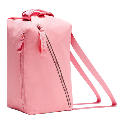 Lululemon FastTrack10L Logo Zipper Nylon Mochila Men y mujeres Mismo estilo pareja rosa rosa