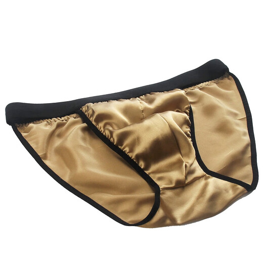 Over 3 pairs of 100 mulberry silk silk underwear men's underwear half thong sexy black L2.2 feet-2.5 feet