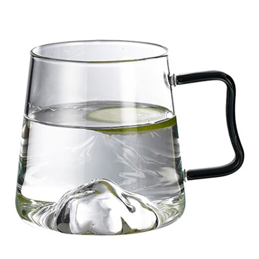 Gaoming (Gaoming) Copa de vidrio japonesa Copa de agua a gran capacidad Agua de alta temperatura Vista de montaña espesada de verano Copa de té verde creativa Copa de agua para beber 9195 Copa de montañismo 450ml