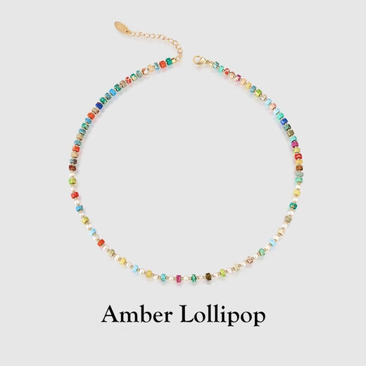 Amber Lollipop light luxury dopamine necklace female niche high-end clavicle chain anniversary birthday gift for girlfriend and wife