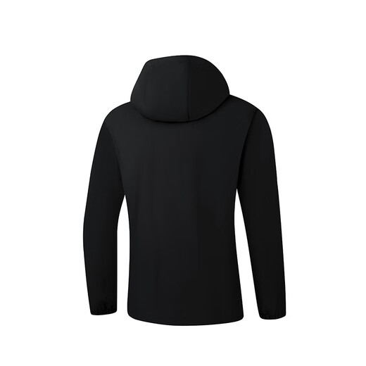 361 Sports Hooded Jacket Men's 2025 Autumn and Winter Windproof and Water-Repellent Outdoor Charge Men's Casual Jacket Women Recommended Super Black XL