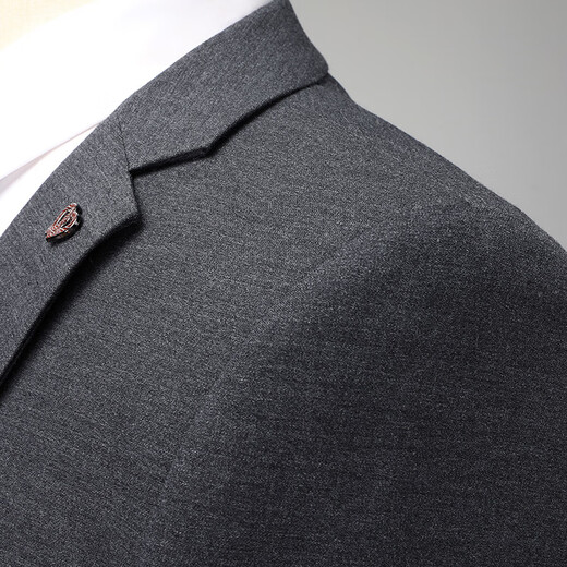 BOSS men's wool suit suit 2024 new spring and autumn gray double slit men's wedding suit jacket two-piece set - gray 2XL 185 suitable for 155-170Jin Jin equals 0.5 kg