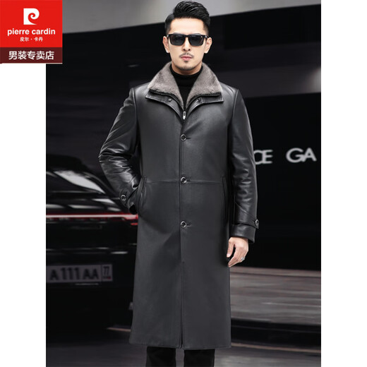 Pierre Cardin (Pierre Cardin) Top Layer Cowhide Cuir en cuir entier Fourrure de vison Parka intégrée Mid-Longueur Windbreaker Men's Fur Mink Fur Inner Fur Coat noir 2xl Taille / 180 MODÈLE 150-170JIN [Jin est égal à 0,5 kg]