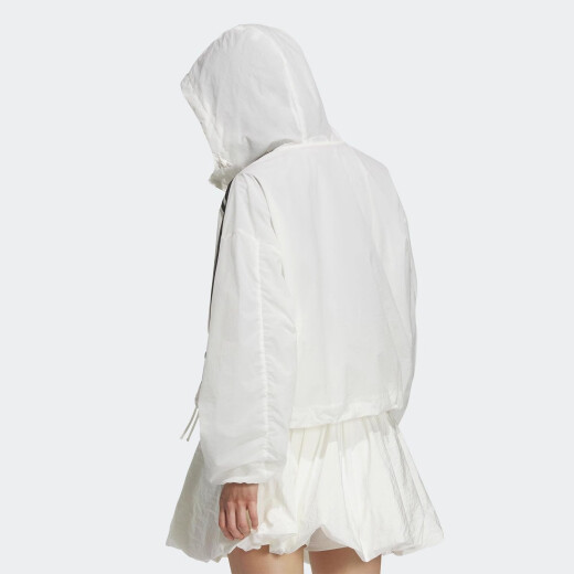 阿迪达斯 （adidas）三叶草外套女装2025夏季新款运动服梭织舒适透气连帽上衣休闲夹克 KB8964汉玉白 XL