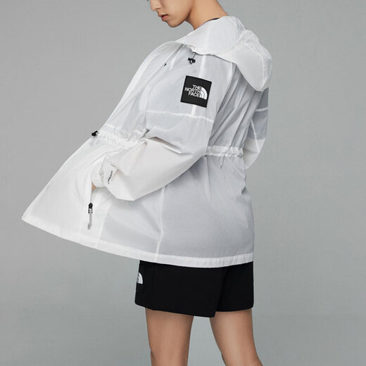 北面（The North Face） UE系列 纯色Logo防风防泼水拉链收腰连帽外套 女款 白色520专属 白色 XS