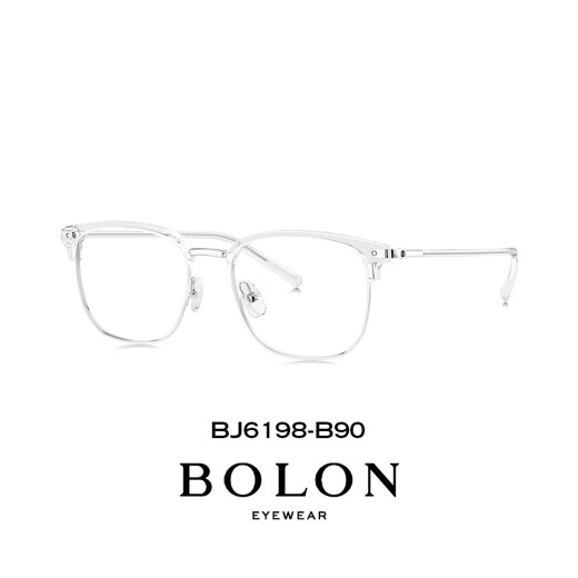 暴龙（BOLON）眼镜框商务金丝边圆形可配度数防蓝光男半框镜架BJ6098 BJ6198B10 单镜框
