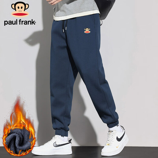 Big Mouth Monkey (paul frank) pants men's autumn and winter casual pants men's small-legged sweatpants men's pants trendy brand sweatpants men's navy plus velvet XL