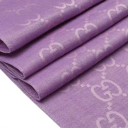 Gucci (GUCCI) Double G double-sided woven pattern, tassel shawl, wool scarf, same style for men and women, New Year gift for couples, light purple 165904-3G646-5372