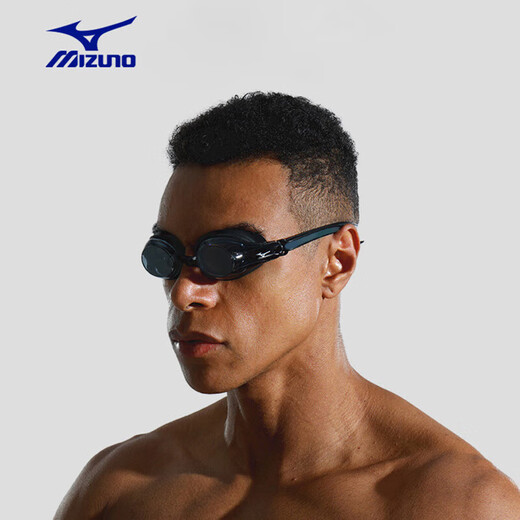 美津浓（MIZUNO）泳裤男士泳镜四件套五分及膝长款专业防尴尬游泳帽装备1127黑XL