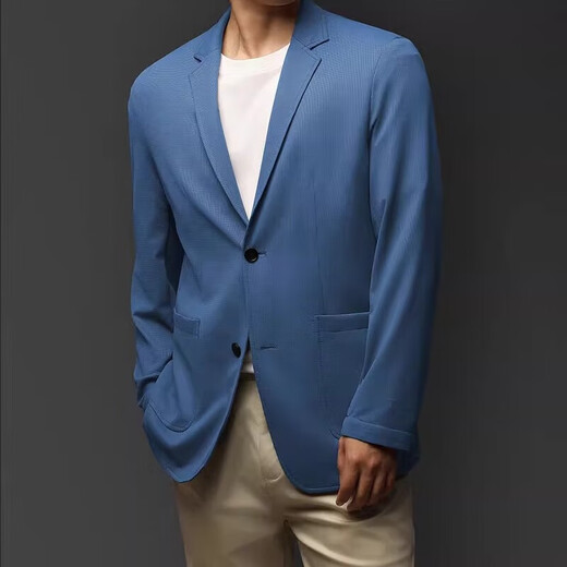 EGW国际奢侈品牌防晒衣男夏季免烫抗皱垂坠感薄款休闲商务西服外套 浅卡其 L