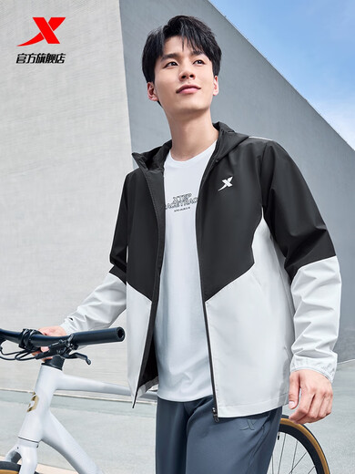 Sanqihu water-repellent top autumn and winter new men's jacket training suit outdoor cycling suit double-layer windbreaker sportswear 0106 regular-true black-classic and simple S S