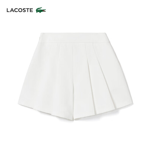 拉科斯特（LACOSTE）法国鳄鱼女装潮流时尚百褶休闲纯色短裤运动裤|GF3879 70V/米白色 36 /160